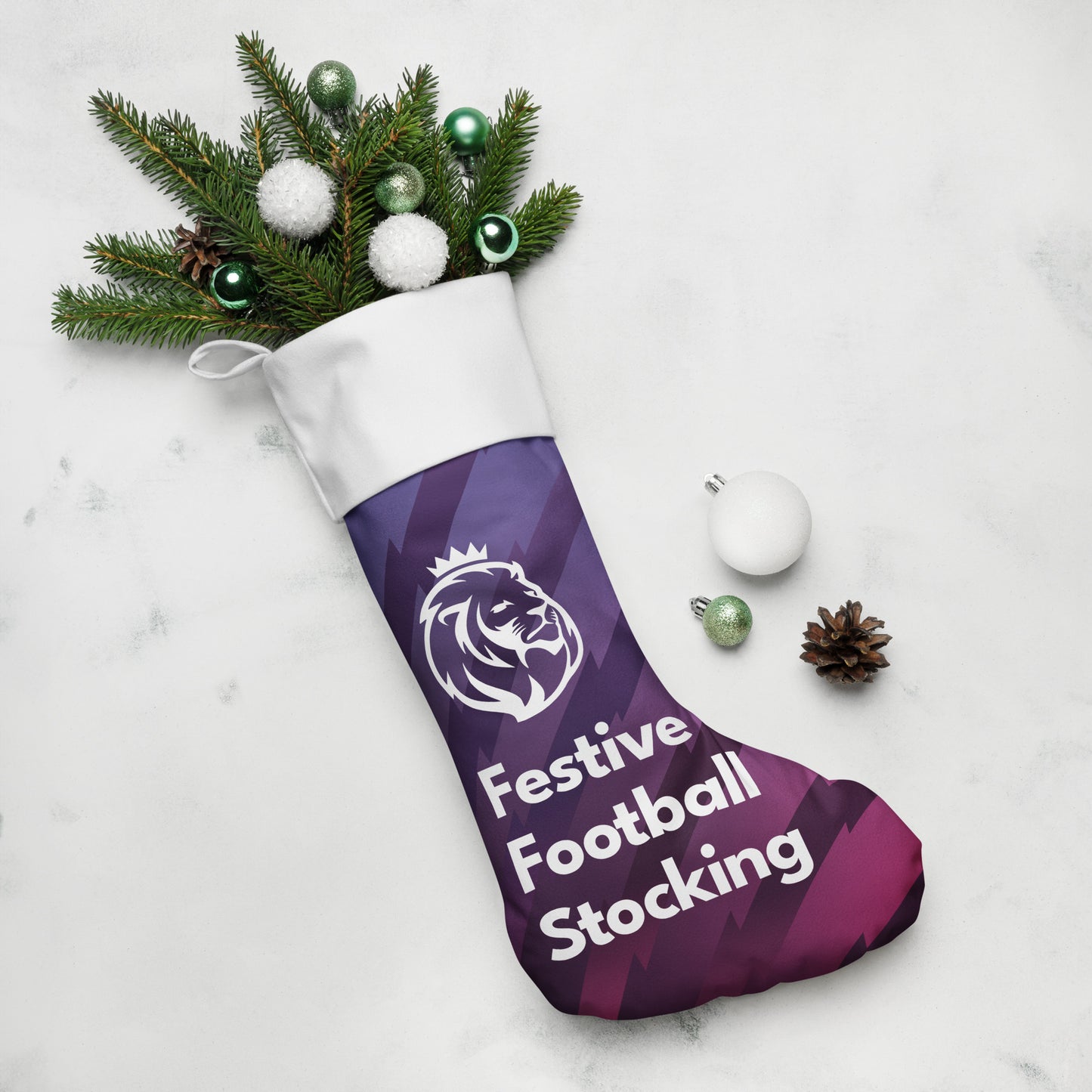 Festive Football Stocking for Christmas (Purple)