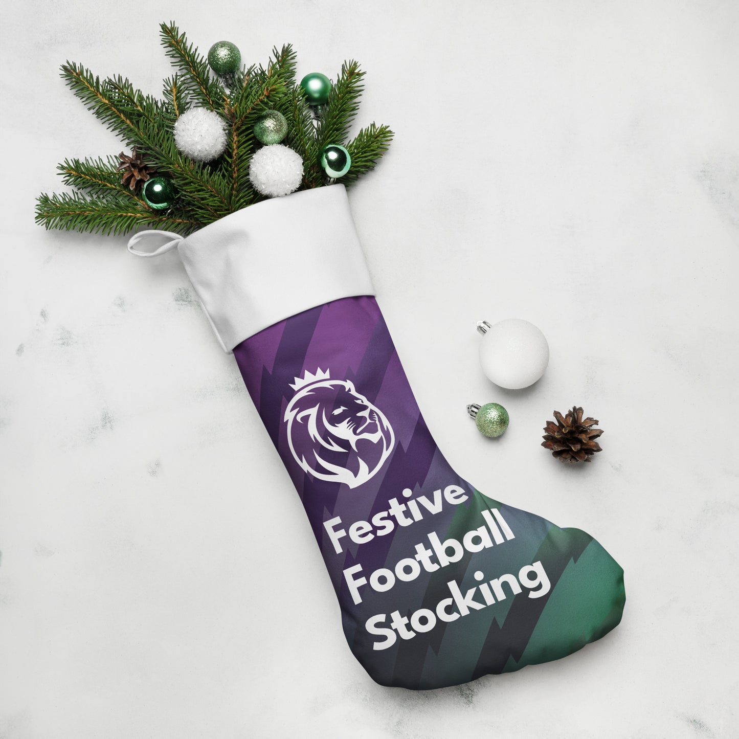 Festive Football Stocking for Christmas (Green)