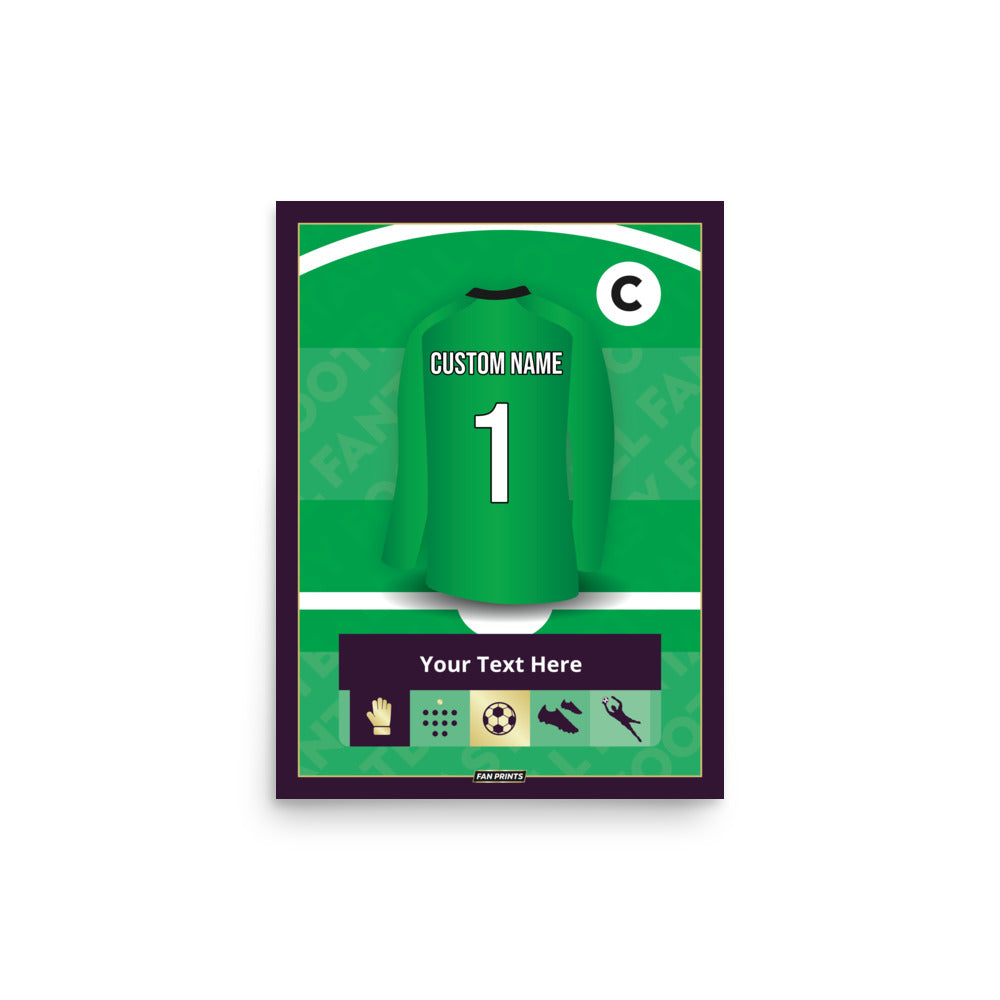 Goalkeeper Personalised Fantasy Player Poster (Green)