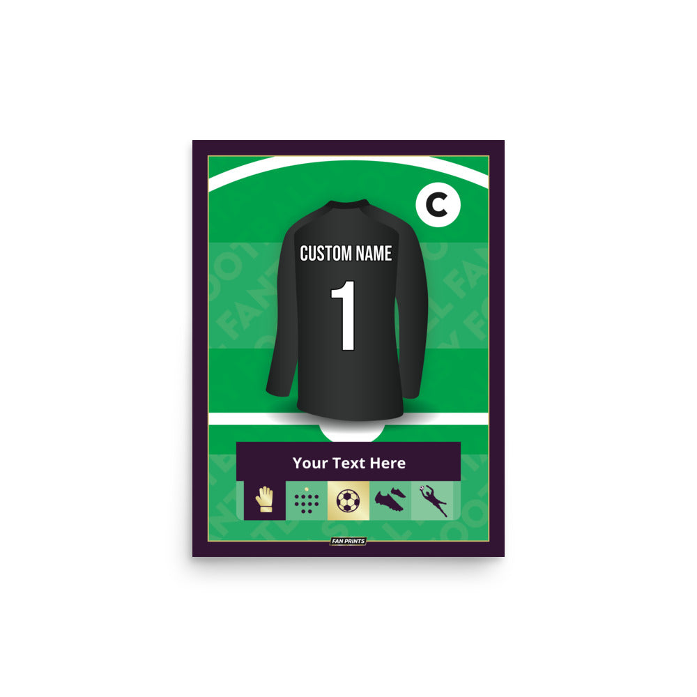 Goalkeeper Personalised Fantasy Player Poster (Black)