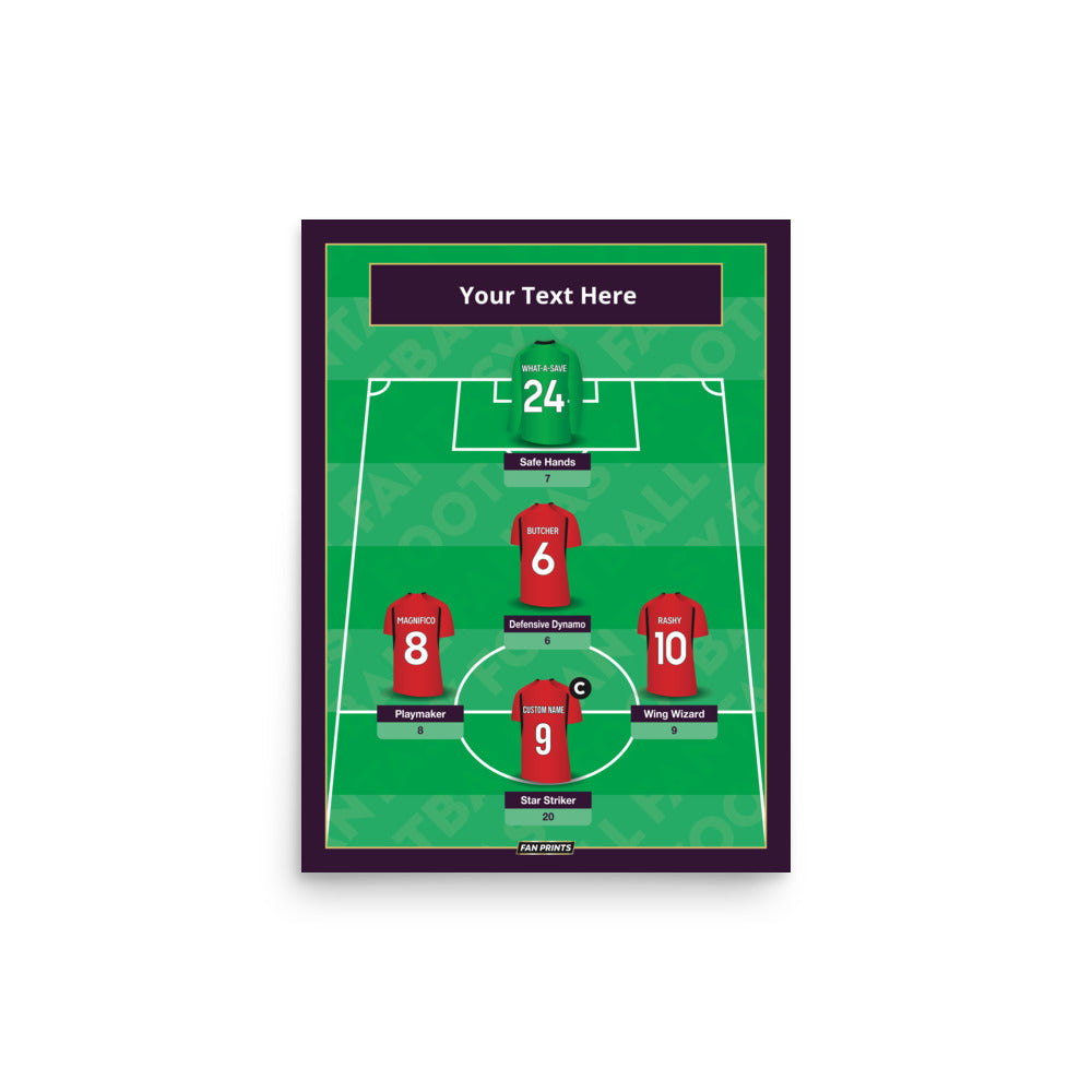 MCRU Dream Team Print - Personalised 5-a-Side Poster Gift