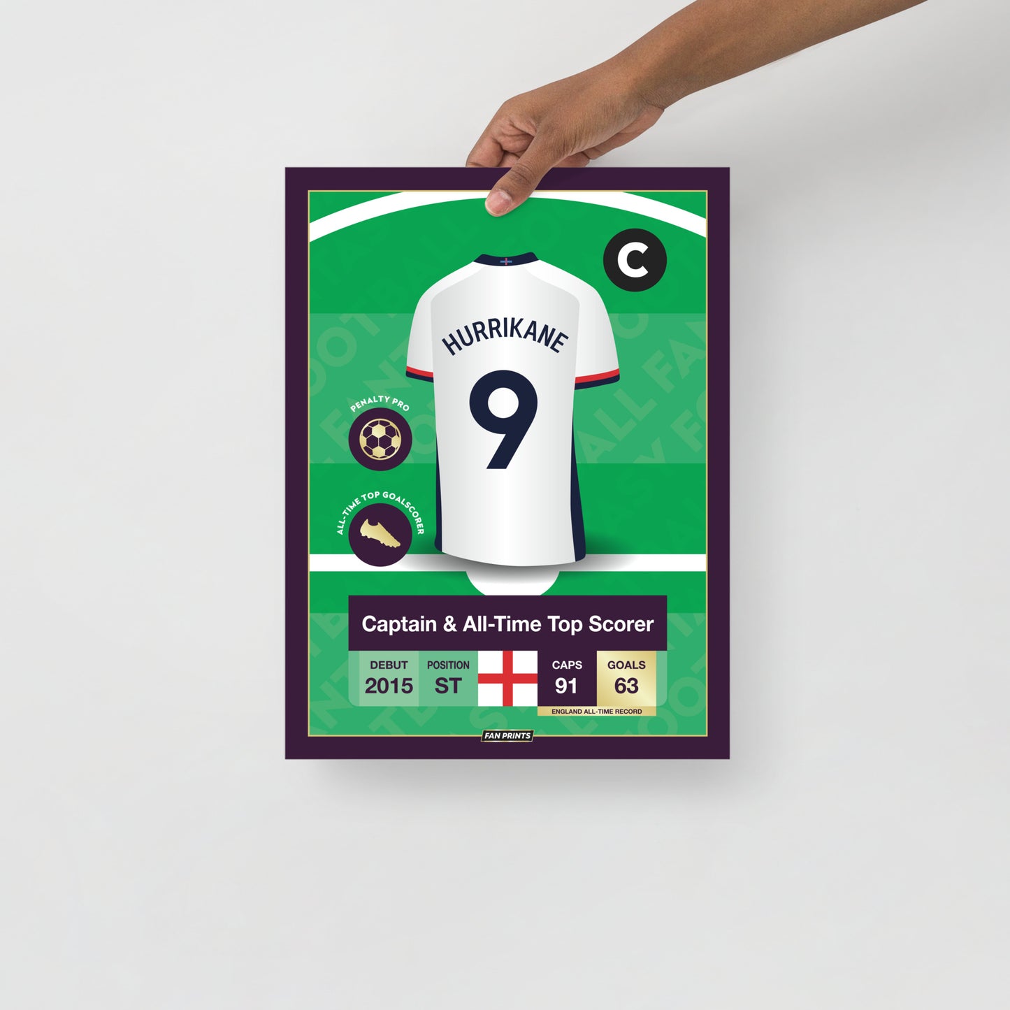 HurriKANE 9 - England Player Poster Euro 24