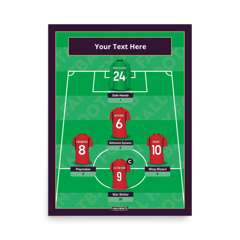 MCRU Dream Team Print - Personalised 5-a-Side Poster Gift