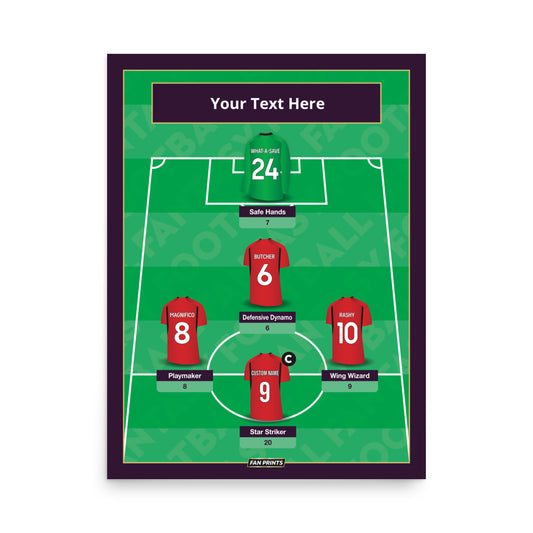 MCRU Dream Team Print - Personalised 5-a-Side Poster Gift