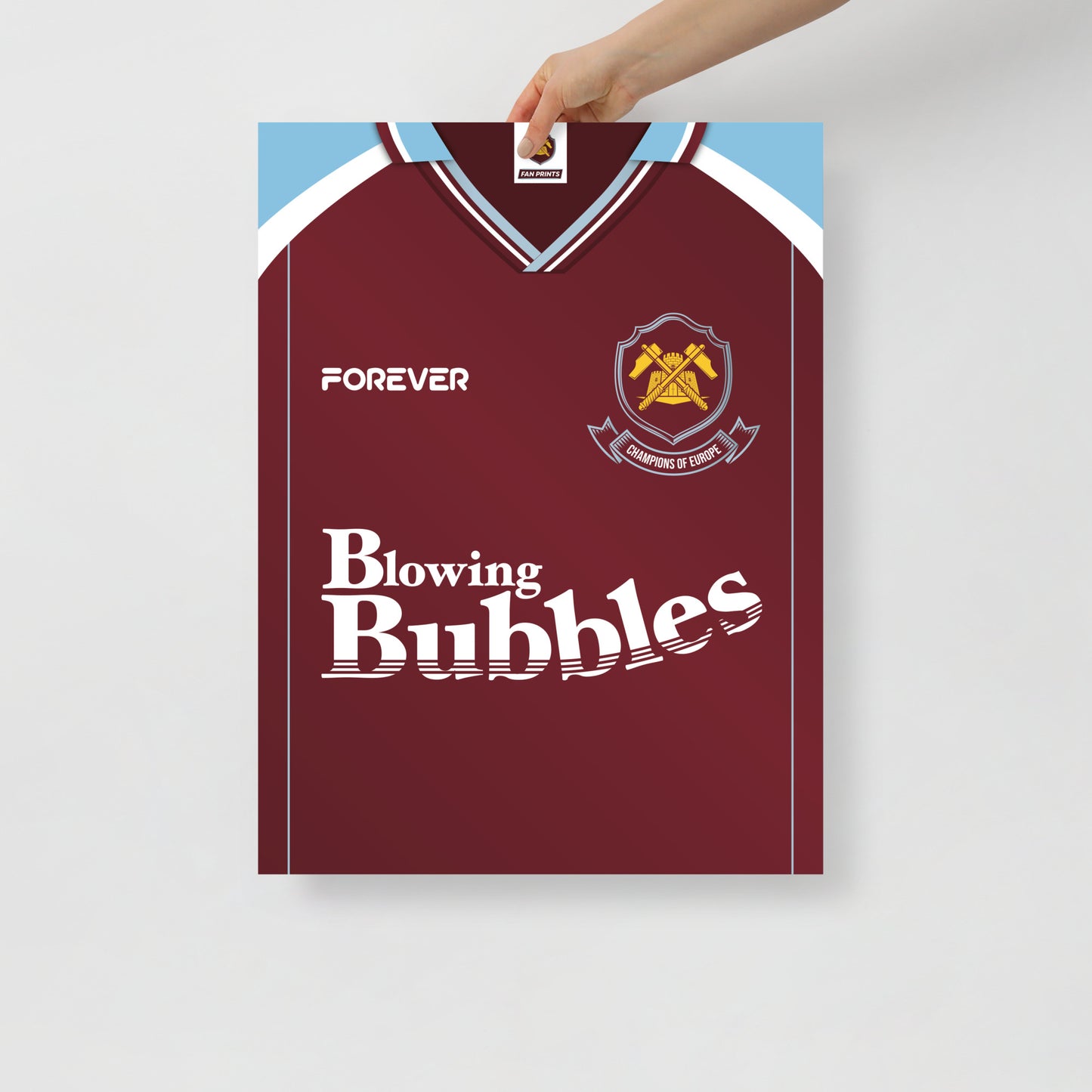 Forever Blowing Bubbles Classic Retro Football Shirt Poster