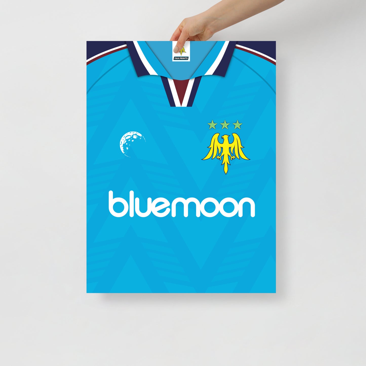 Blue Moon Classic Retro Football Shirt Poster