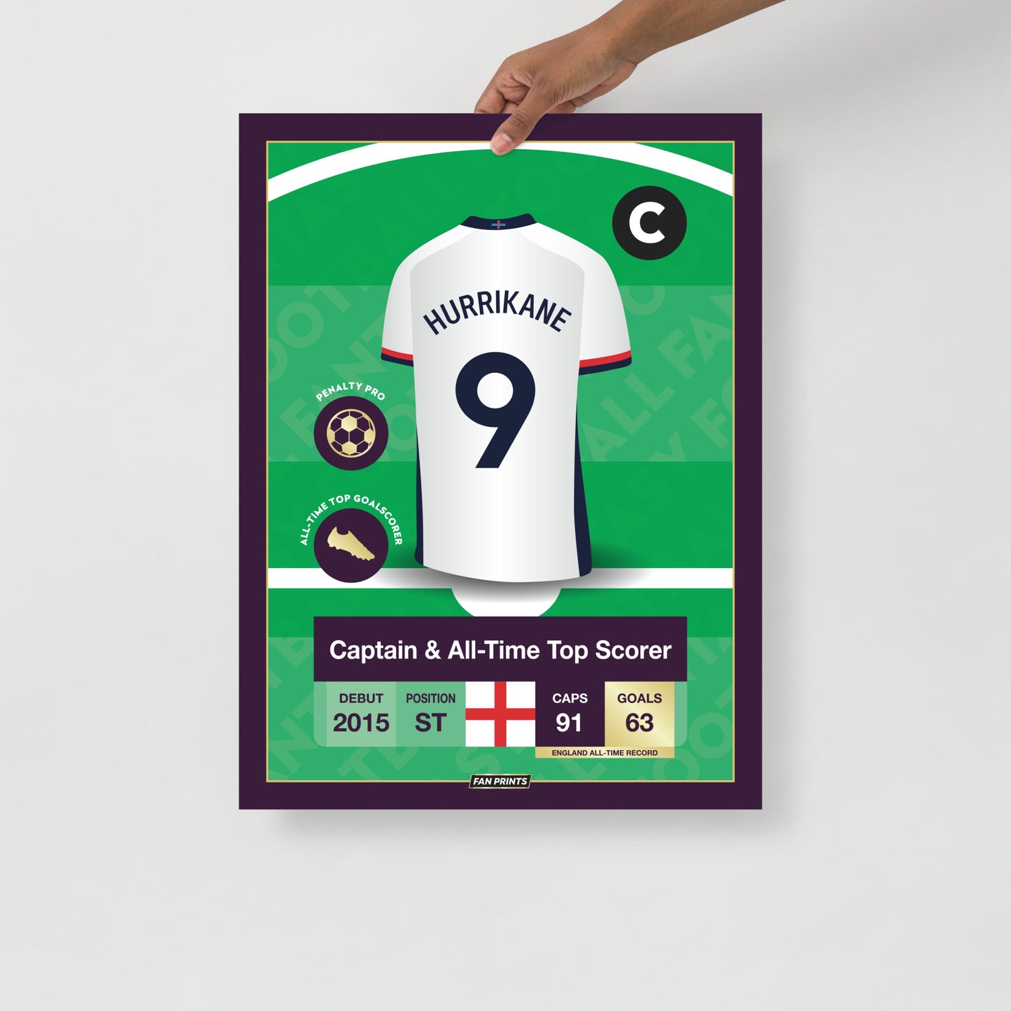 HurriKANE 9 - England Player Poster Euro 24