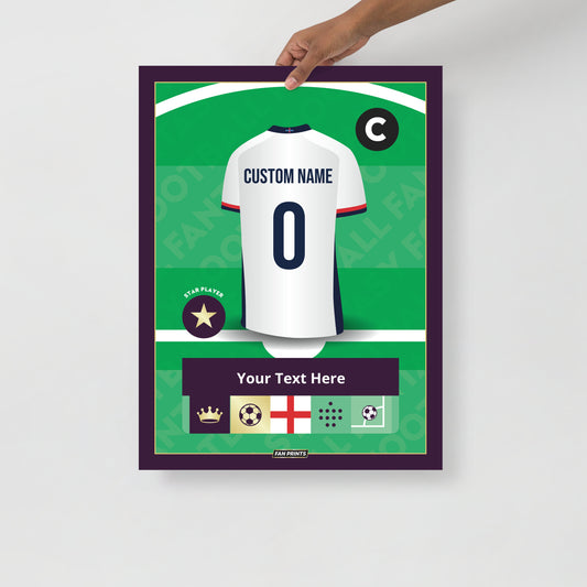 Personalised England Player Poster Euro 24