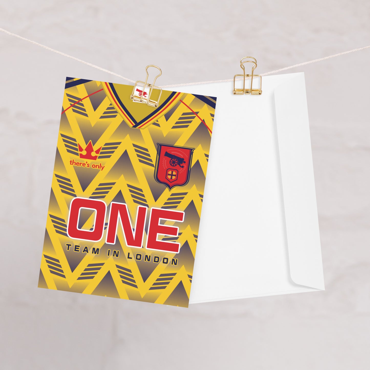 One Team In London Classic Retro Football Shirt Greeting Card