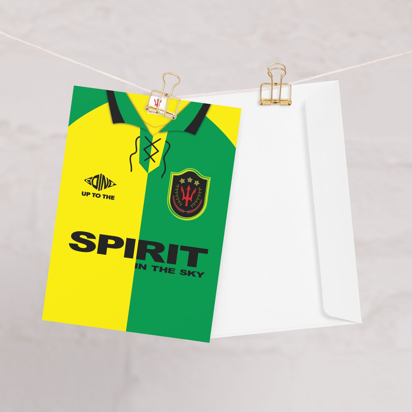 Spirit In The Sky Classic Retro Football Shirt Greeting Card