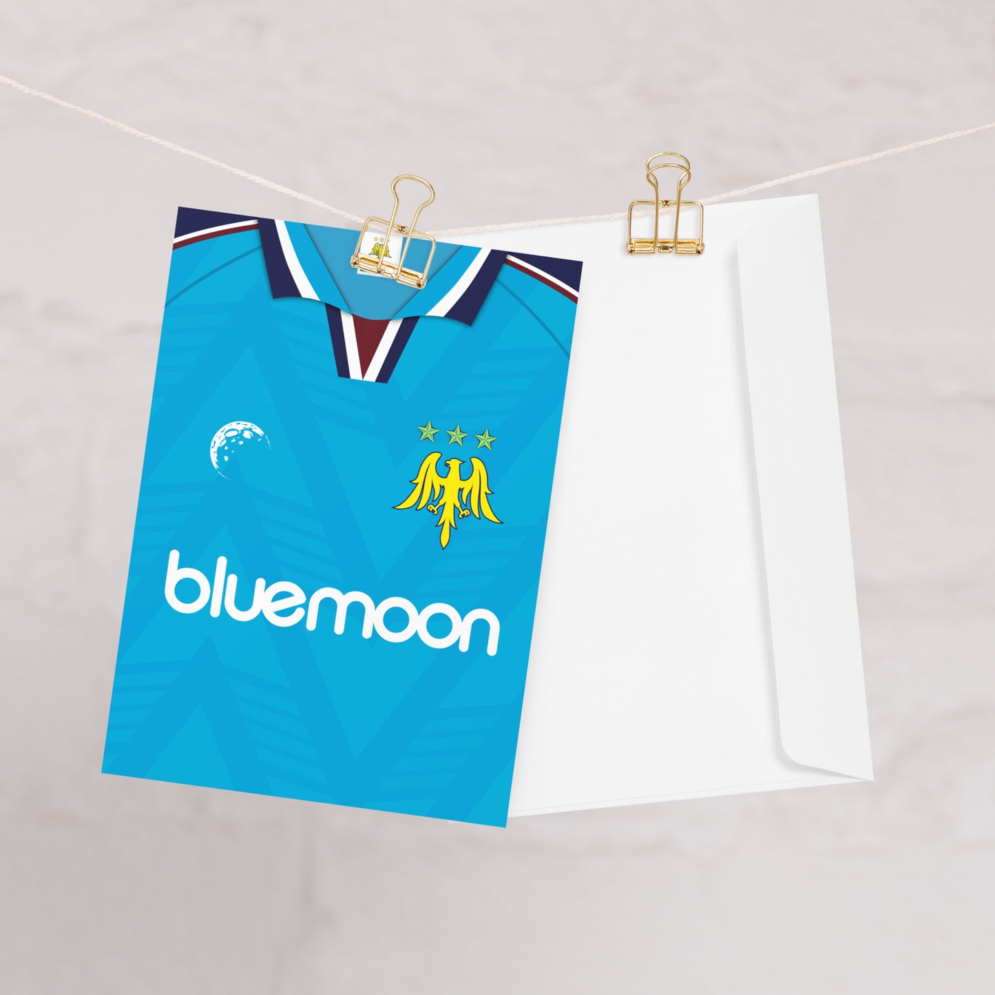 Blue Moon Classic Retro Football Shirt Greeting Card