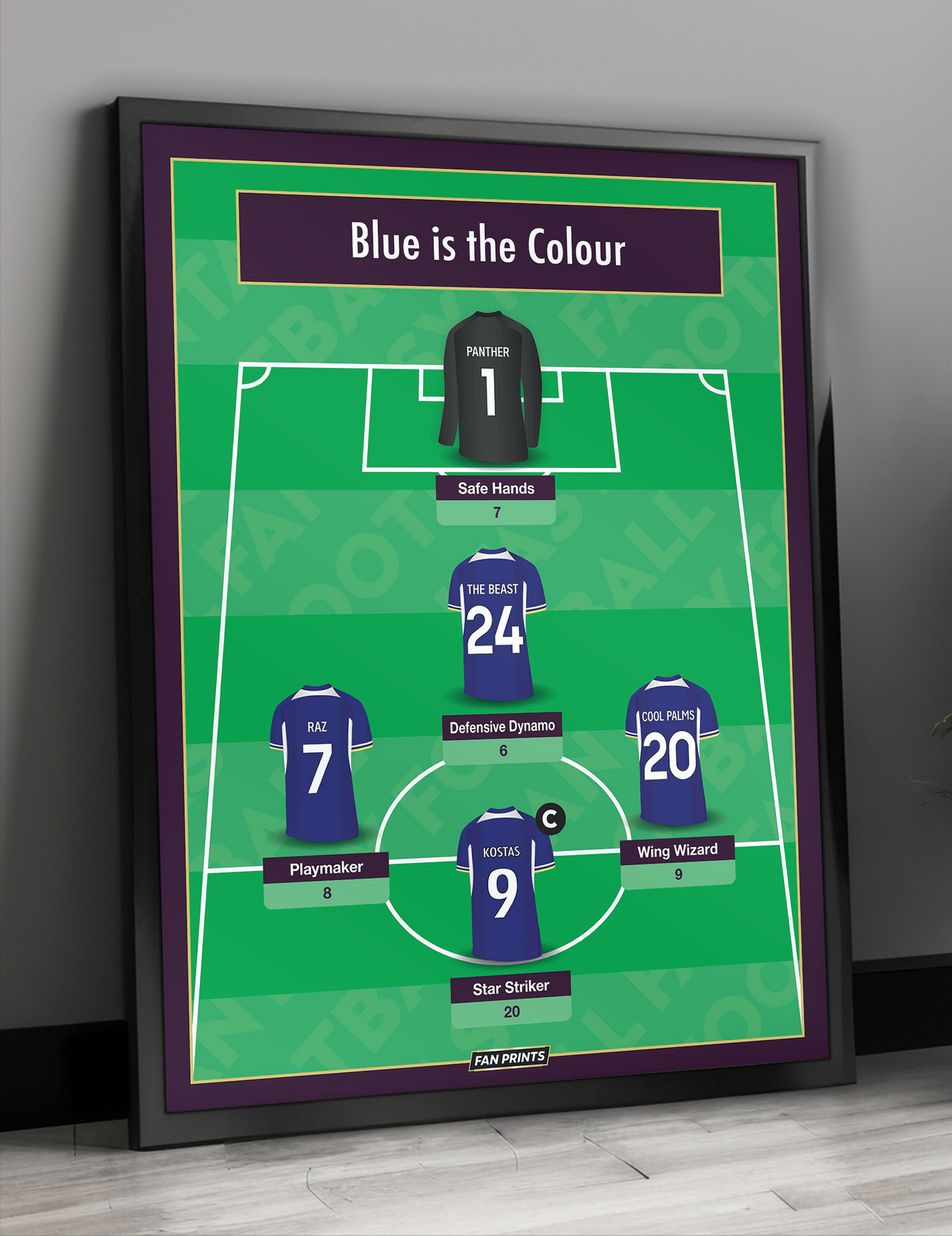 CHLS Dream Team Print - Personalised 5-a-Side Poster Gift